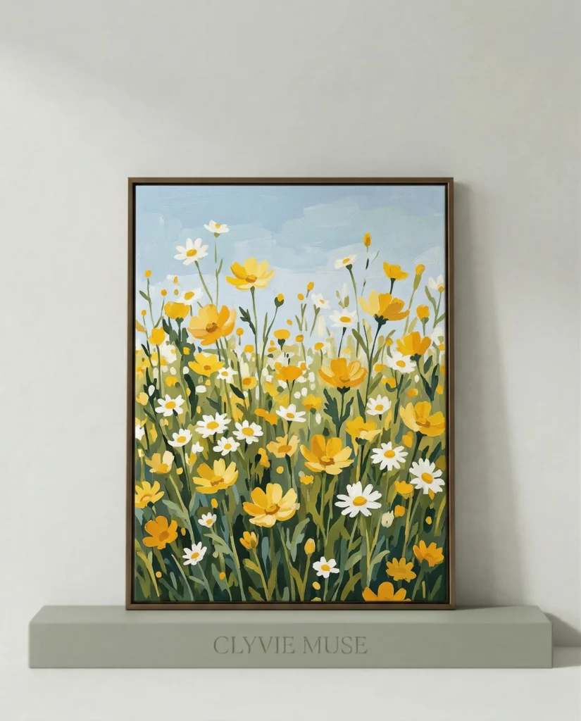 Detailed paint by numbers art kit by Clyvie Muse -Verdant Reverie: The Sun-Drenched Meadow: A Symphony of Wildflowers