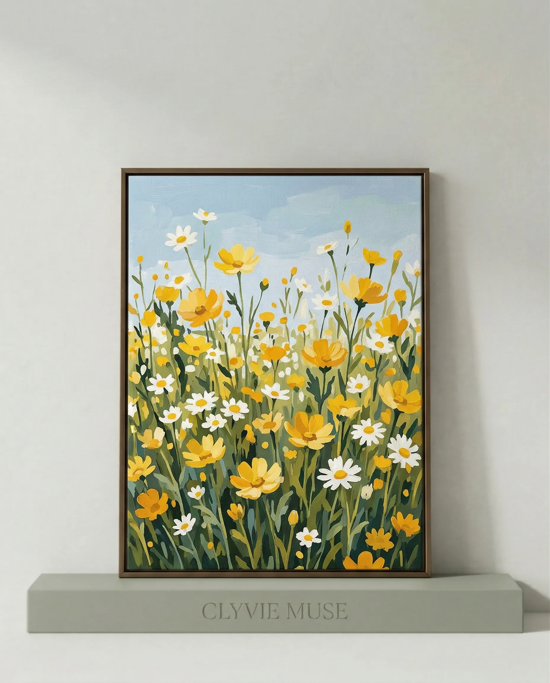 Detailed paint by numbers art kit by Clyvie Muse -Verdant Reverie: The Sun-Drenched Meadow: A Symphony of Wildflowers