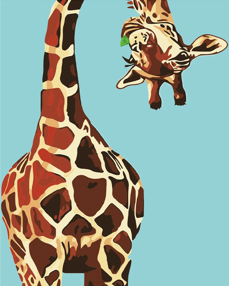 Detailed paint by numbers art kit by Clyvie Muse -The Curiously Elegant: Sky-Blue Horizon Sentinel