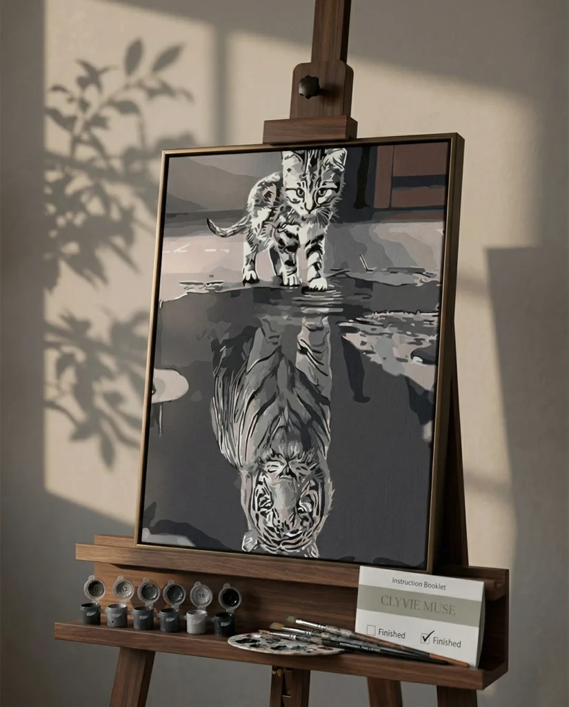 Detailed paint by numbers art kit by Clyvie Muse -The Reflection of Sovereignty