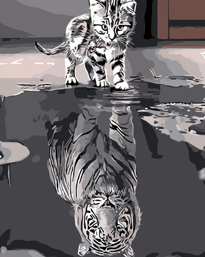 Detailed paint by numbers art kit by Clyvie Muse -The Reflection of Sovereignty