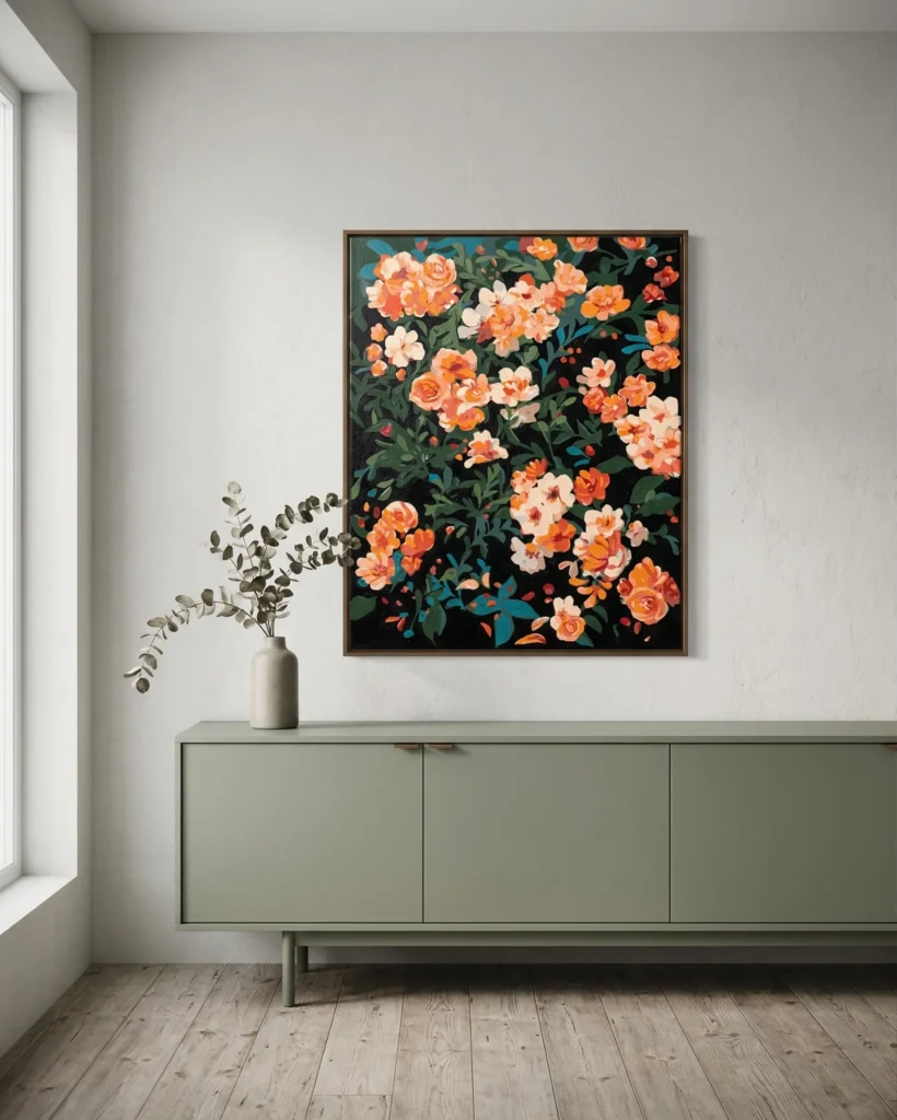 Detailed paint by numbers art kit by Clyvie Muse -Verdant Reverie:Petal Mosaic: A Garden of Suspended Vibrancy